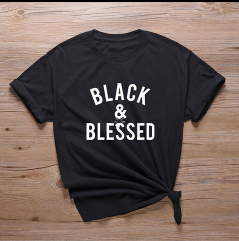 Black & Blessed Black & White Unisex T-Shirt