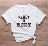 Black & Blessed White & Black T-Shirt