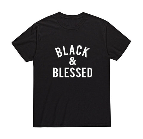 Black & Blessed Black & White Unisex T-Shirt