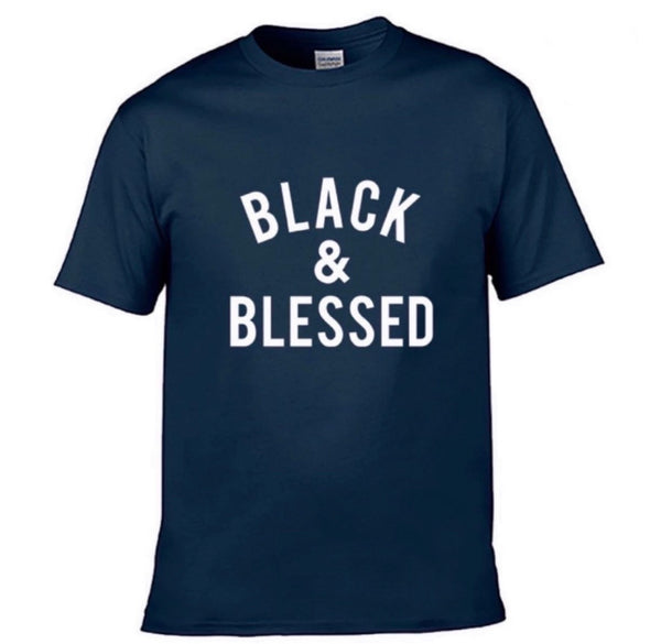 Black & Blessed Navy & White Unisex T-Shirt