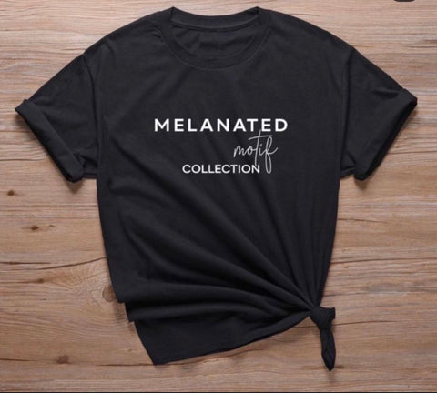 Melanated Motif Collection Unisex Black T-Shirt